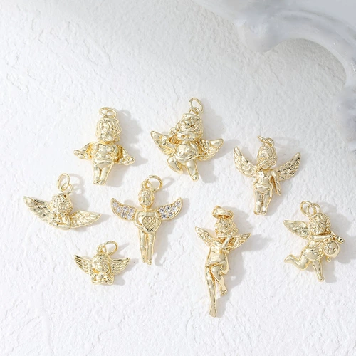 14k гальванизированный изысканный кулон «Ангел-Купидон», серьги из бисера «сделай сам», аксессуары из материала ручной работы