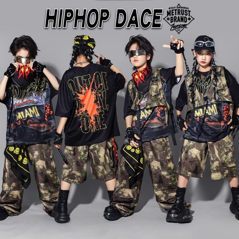 🔥儿童街舞服装男童嘻哈马甲套装,让宝贝成为舞台焦点🌟-儿童演出服-淘宝百科网