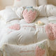 Girly Heart Winter Milk Velvet Four-piece Set Cute Strawberry Patch Embroidered Chiffon Lace Quilt Cover Bedding