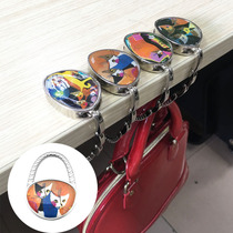 Creative Kitty PATTERN HANGING BAG BUTTON TABLE HOOK METAL WRAPPING TABLE EDGE HOOK FOLDED PORTABLE HOOK