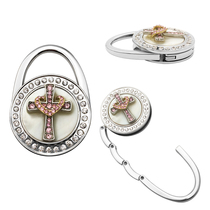 Creative Diamond Heart-shaped Cross Shell Hung Wrap Hook Folding Table Side Hook hanging Bauer Foldable hanging bag fastening