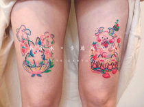 Su Xiaomu tattoo stickers female thigh cartoon ins wind rabbit Cow soft sister Stickers