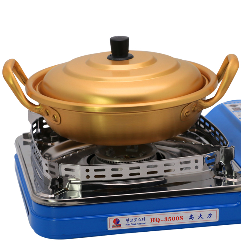 South Korea imported hot pot thickened Korean style yellow aluminum pot troop pot Korean food cooking pot South Korea eats and broadcasts the same troop pot