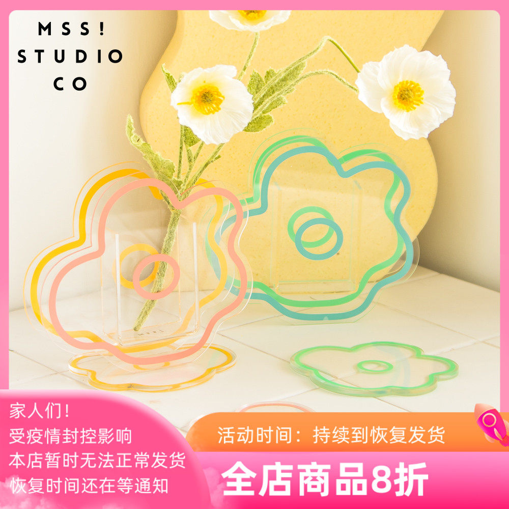 MSS Meow Warlock Original Innovative Transparent Acrylic Flower Series Vase Dried FlowerWare Gift Tulip Fragrance