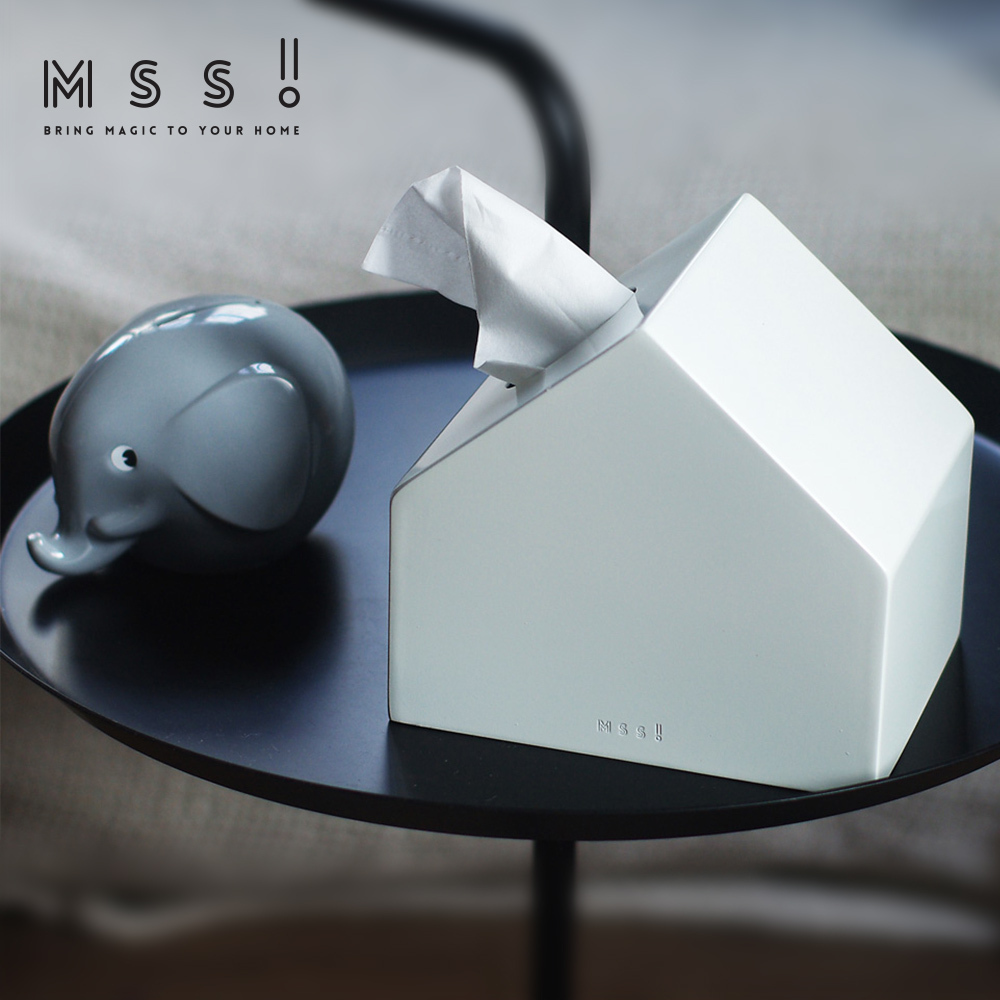 MSS Meow Warlock original design simple ins Wind Nordic metal Morandi color Small House tissue box