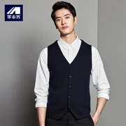 Momoike mùa thu nam áo len cổ chữ V áo len nam không tay áo vest vest áo len mỏng Hàn Quốc