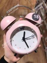 (Special Cabinet) NITORI Nidaili Children Alarm Clock Double Ear Alarm Clock Silent Sweep Second Pointer