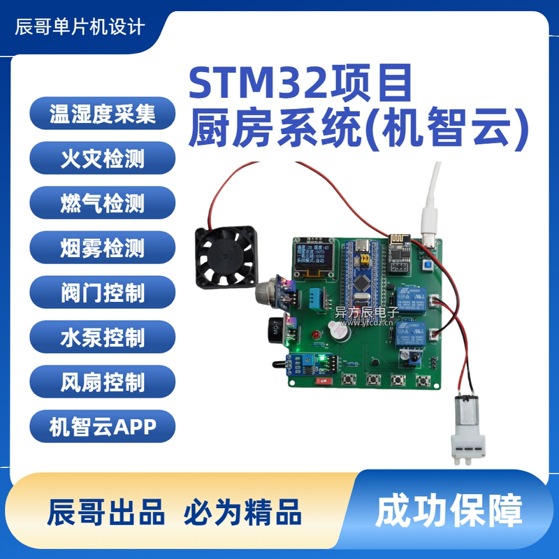 Stm32 Smart Kitchen Safety System Temperature Smoke Fire Prevention Carbon Monoxide Alarm System (Jizhi Cloud)