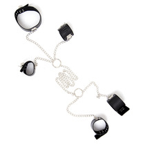 Hand and foot shackles female husband and wife training sex toy binding restraint lock handcuffs collar collars