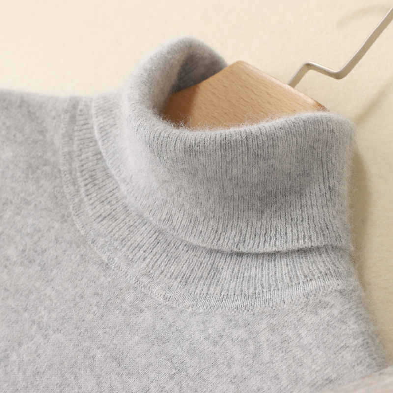 Women's Turtleneck Sweater 100% Pure Wool Loose Lapel Thickened Plus Size Knitwear Wool Sweater Base Layer Women's Turtleneck Sweater 100% Pure Wool Loose Lapel Thickened Plus Size Knitwear Wool Sweater Base Layer