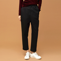 (mustard original) Expeditions ancient minimalist tightness waist design casual pants 90% small feet straight barrel pants women