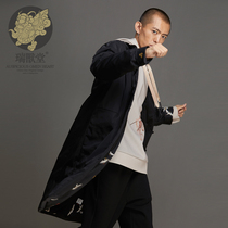 (Rui Beutang) He forgot the national tide new Chinese style collar one-character disc buckle long black Tang suit down jacket male