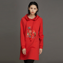 (Mustard Original) Explorers in Chinese Wind Lianhood Design China Red Rework Embroidery in Long Gush Clothing