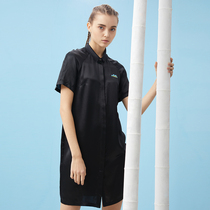 Chunshan Chinese wind slip shoulder sleeve 100 % sample silk embroidered casual shirt dress