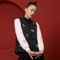 (Mustard original) Treasure Book Chinese style Chinese style buckle horse clip stand collar embroidery design Tang suit Cotton horse clip female