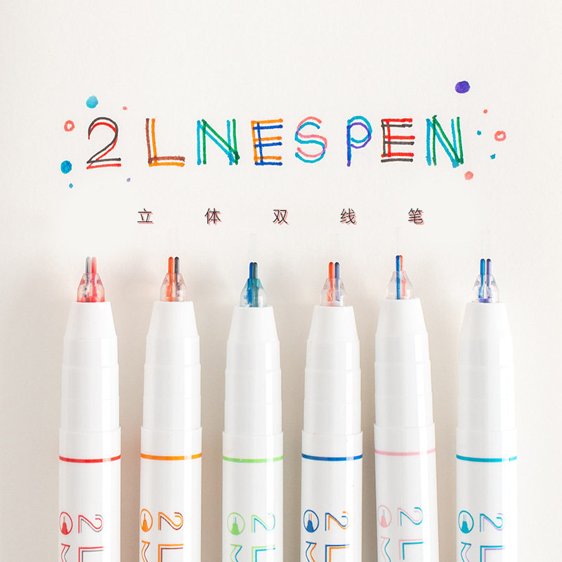 Ai Sunny Hand Ho Creative Three-dimensional Double Line Hands Account Pen Fine Art Drawing Color Pen Students Mark Note Pen