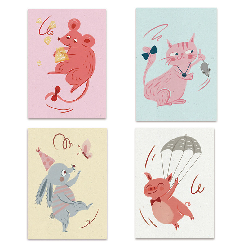 Aibaron Lunar New Year with original hand-painted customized greeting card and creative three-dimensional delivery of a male and female friend's friend's birthday present