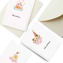 ins Wind hipster greeting card birthday cake hand-painted creative gift to girlfriend colleague dessert message Commemorative