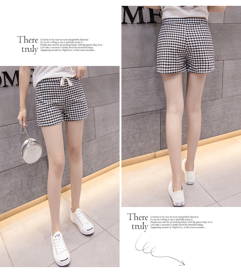 Dệt sang trọng mới bông và vải lanh kẻ sọc giản dị quần short đàn hồi eo nhà linen lỏng sinh viên chất béo mm kích thước lớn quần ngủ nữ mẫu quần sooc nữ đẹp 2021