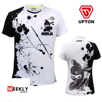 South Korea UPTON badminton clothes for men and women with water ink sports clothes Cartoon wind speed dry short sleeve T-shirt