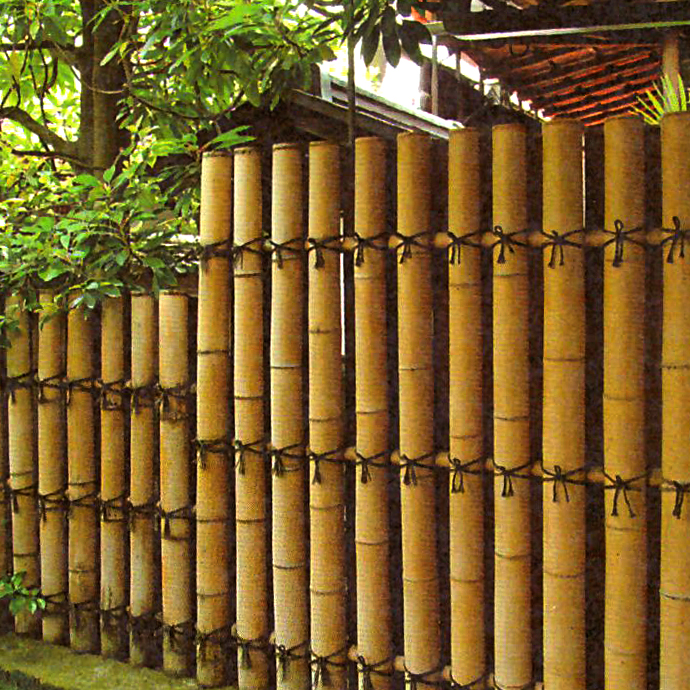 Iron cannon fence Japanese-style courtyard bamboo fence guardrail fence bamboo pole partition garden fence bamboo weaving decorative landscape fence
