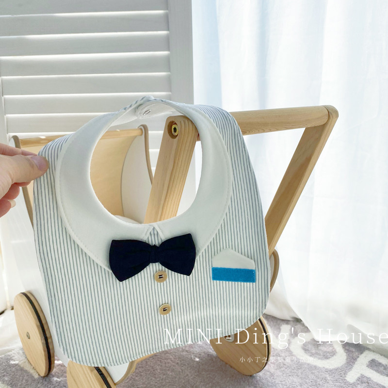 ins spring and autumn baby saliva towel male and female baby enclosure pocket pure cotton gown collar knot styling enclosure for winter 3 months -3 years old