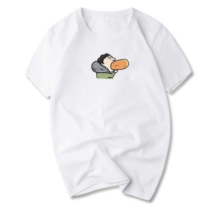 王思聪吃热狗短袖T恤同款衣服王校长烤肠面包