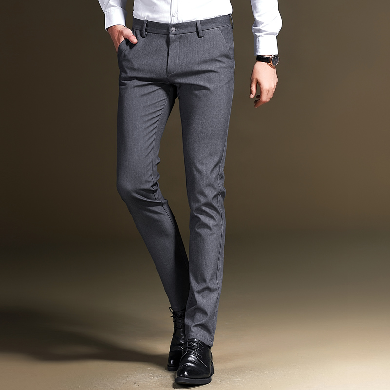 2021 Men Long Pants Straight Barrel Business Pants Men's Spring Black Casual Pants For Fall Slim Fit Pants Men Pants