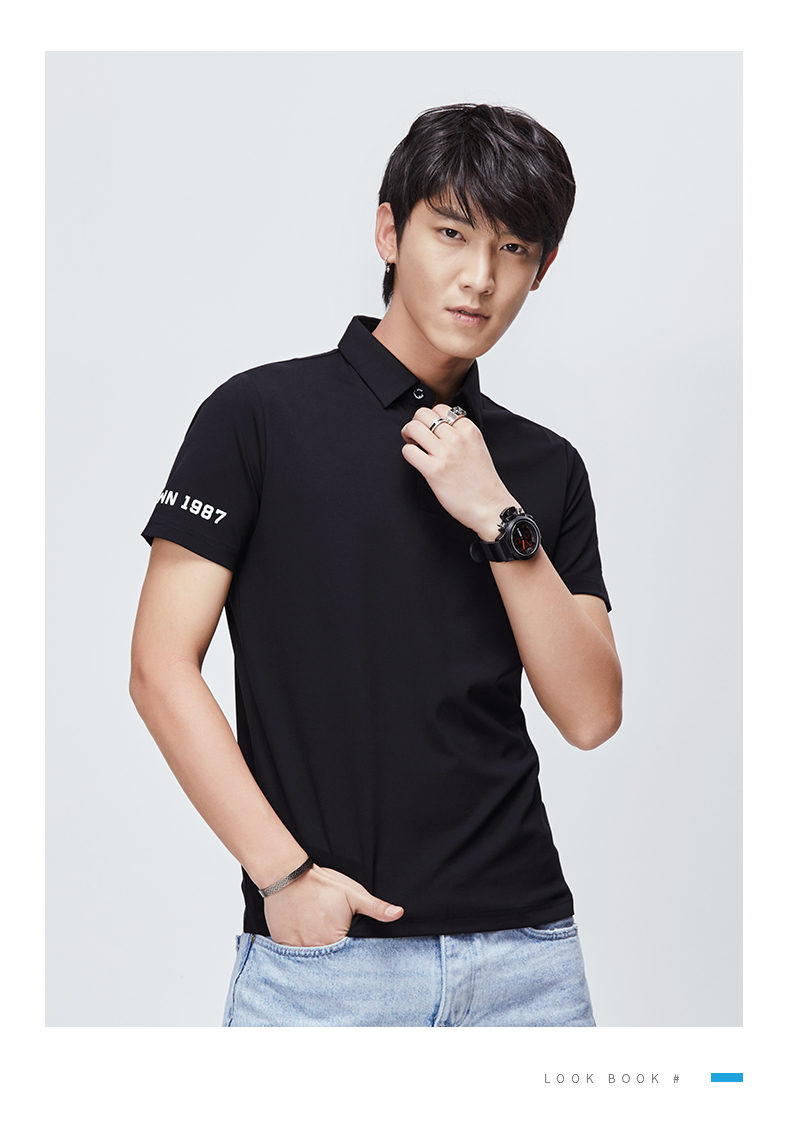 Bước đặc biệt áo sơ mi polo ngắn tay nam tập luyện thể thao mới ve áo thể thao nam Áo thun nam áo thể thao nam - Áo polo thể thao áo polo