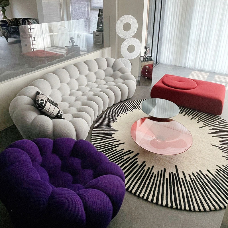 French import high-end Alien Fashion creative cloth Sofa Living Room Arc Mesh Red Designer Bubble Sofa