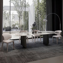 Baxter Italian designer bright rock tables and chairs modern minimal small-room rectangular light luxury table