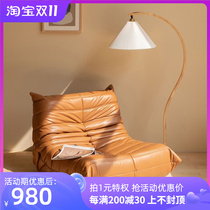Home letter Net red blogger with the same TOGO caterpillar lazy leather sofa Nordic simple floor single reclining chair