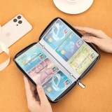 Универсальный картхолдер с молнией подходит для мужчин и женщин, вместительный и большой бумажник для визитных карточек