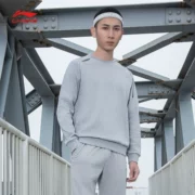 Li Ning áo len nam mới đào tạo loạt áo thun dài tay cổ tròn dệt kim thể thao mùa đông