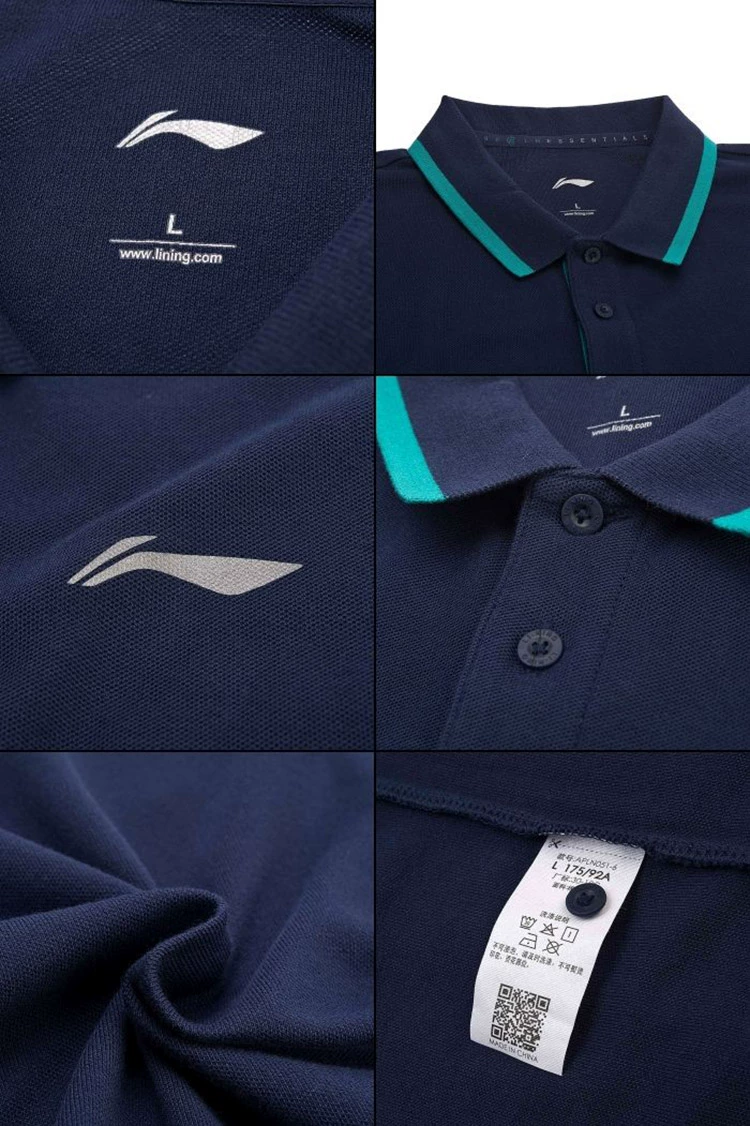 Li Ning áo sơ mi ngắn tay nam hàng loạt đào tạo mới cotton áo thể thao mùa hè trang phục thể thao mùa hè
