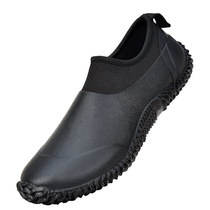 Hellozebra Japanese-style mens rain shoes breathable low-top business comfort womens water shoes short barrel bull Bronte casual shoes