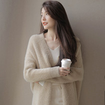 Knitted Cardiovert Women 2022 Spring Autumn Season Long style Loose Cape outside wearing 100 lap Lazy Wind Wool Sweater Jacket