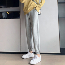 Grey Sports Pants Woman Loose Buns Foot Casual Pants Spring Fall straight drum net red lantern Harun Pants Wins
