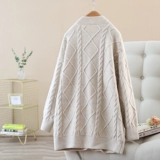 Шерстяной осенний кардиган, демисезонный лонгслив, свитер, куртка, свободный крой, коллекция 2022, V-образный вырез