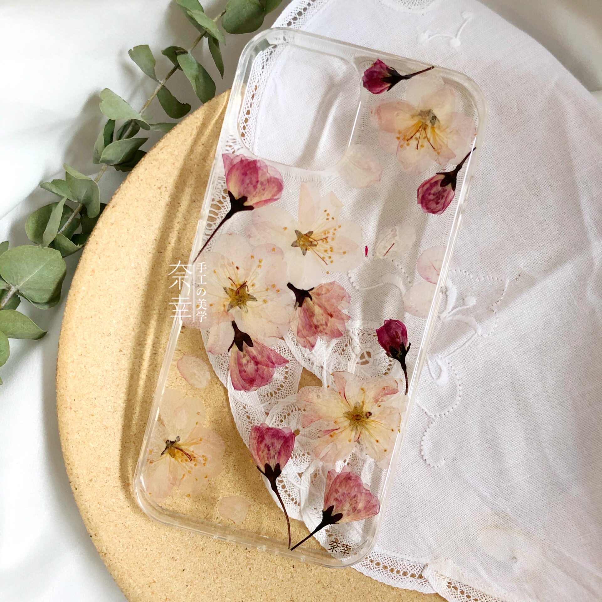 Handmade plant real flower crabapple cherry blossom all-inclusive mobile phone case customization suitable for p40pro apple 11max20