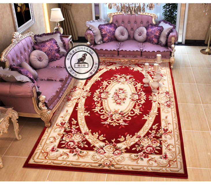 Imported fine New Zealand fine cashmere hand woven carpet Three-dimensional carving Festive living room coffee table Bedroom