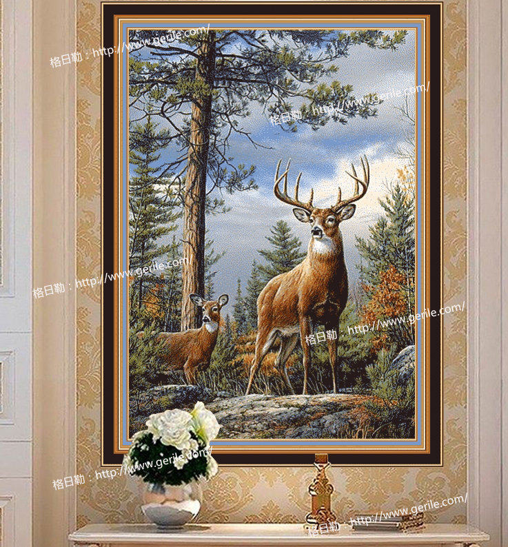 New pure wool weaving three-dimensional realistic elk European-style decoration porch living room corridor hallway bedroom hanging tapestry