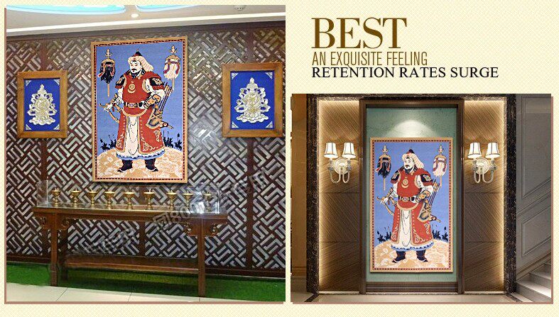 Mongolia pure wool tapestry carpet stereo (Genghis Khan Station) living room study 1*1 5 m