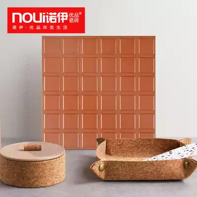 Red cylinder brick hotel kitchen special absorbent brick gray moisture-proof tile outdoor garage supermarket non-slip floor tiles 300