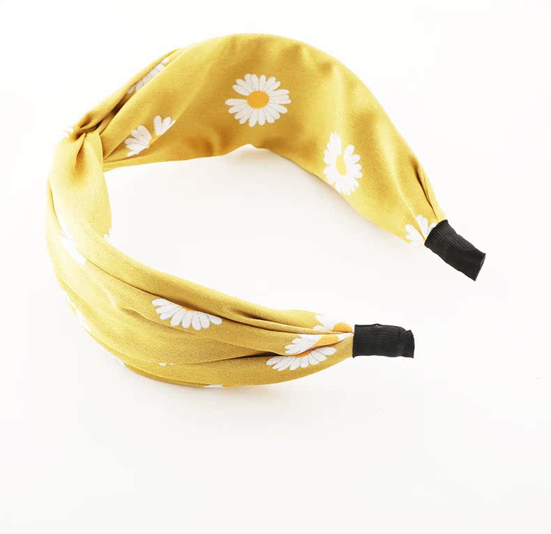 Small Daisy Cross Hairband Department Super Fairy Korea Fabric Hairpin Hairband Simple Wash Face Cute Hair Accessories Out Wholesale display picture 5