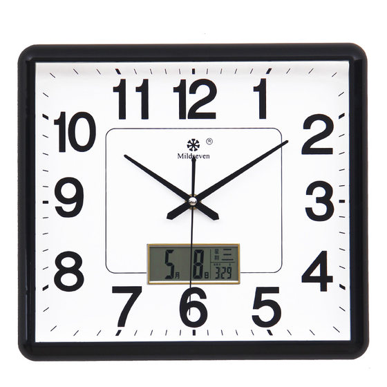 Square Digital Clock Wall Clock for Living Room, Silent, Home Use, Simple, Creative, Stylish, No-Drill Quartz Clock for Wall Hanging
