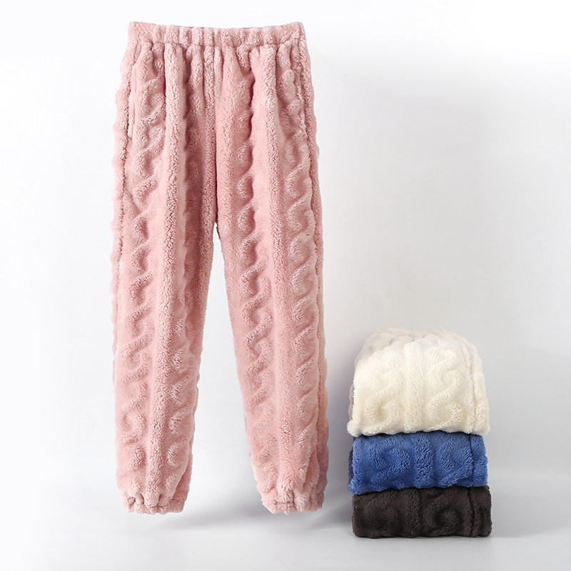 Lady Sleeping Pants Autumn Winter Plus Suede Thickened Coral Suede Warm Pants Flannel Suede Home Pants Available With Loose Long Pants