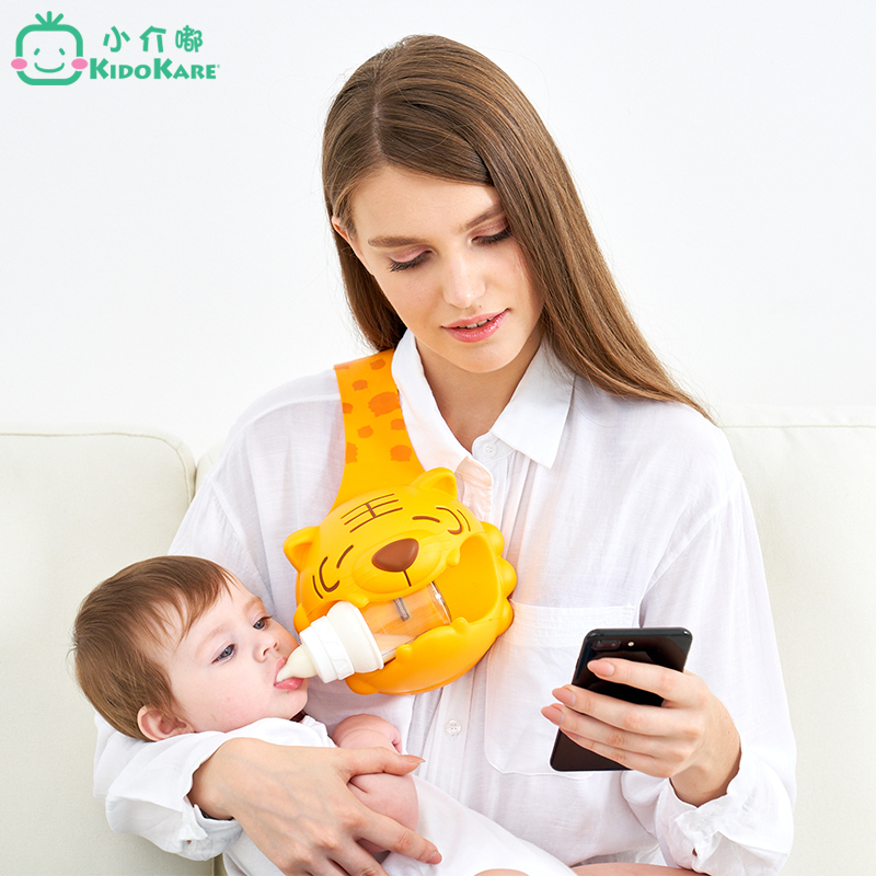 Xiao Jie Tu Parents With Baby Feeding Artifact Baby Bottle Clip Silicone Anti-slip 360 Degree Rotating Bracket Feeding Belt