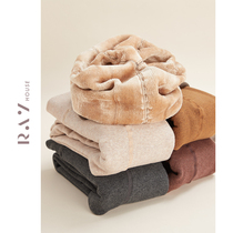 RAYHOUSE2800D pantyhose Womens thick velvet socks autumn and winter gray vertical stripe leggings