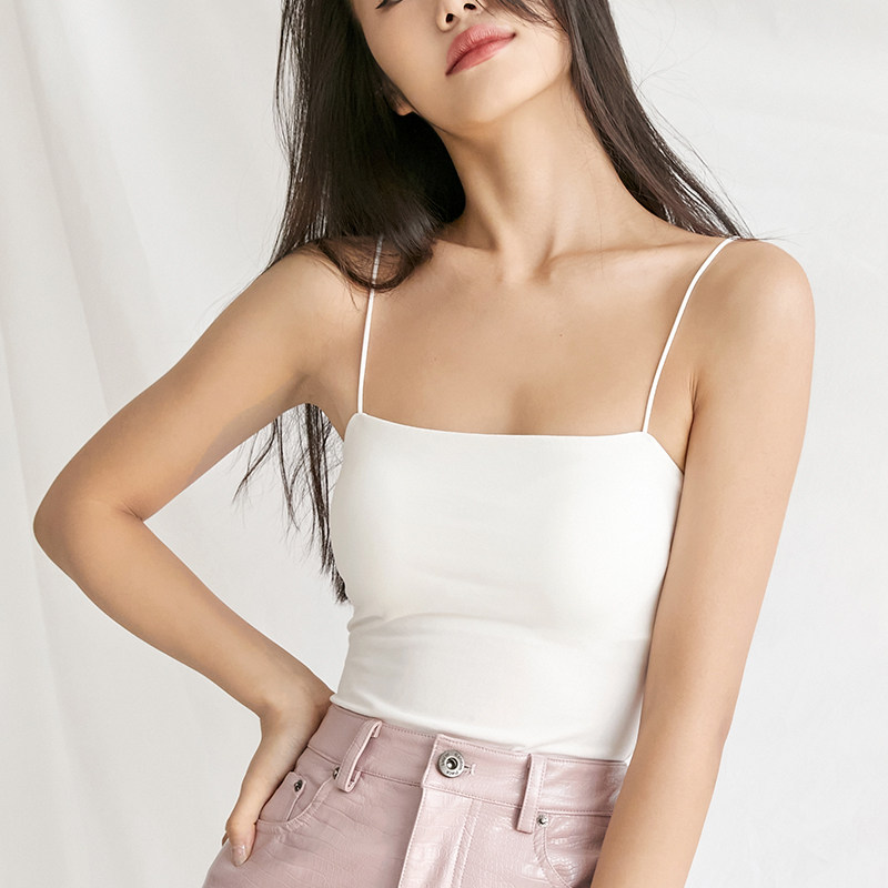 Beautiful back small camisole women with chest pads inside the net red style outer wear bottoming tube top wrap chest thin top summer